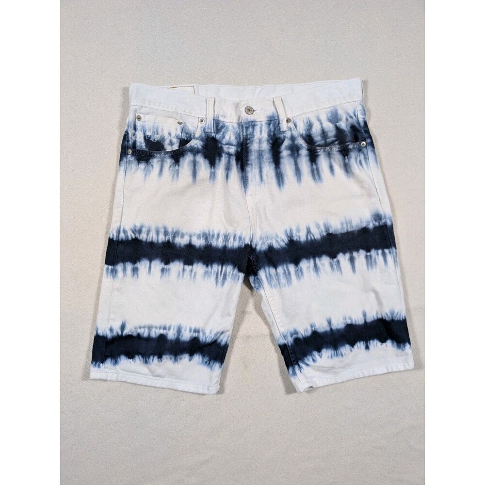 Levi's 508 Men's Navy Tie Dye Jean Shorts Siz 32 Jorts Streetwear College Casual
